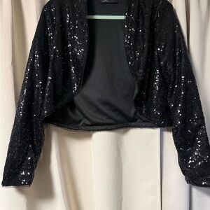 Black Sequin Bolero Jacket